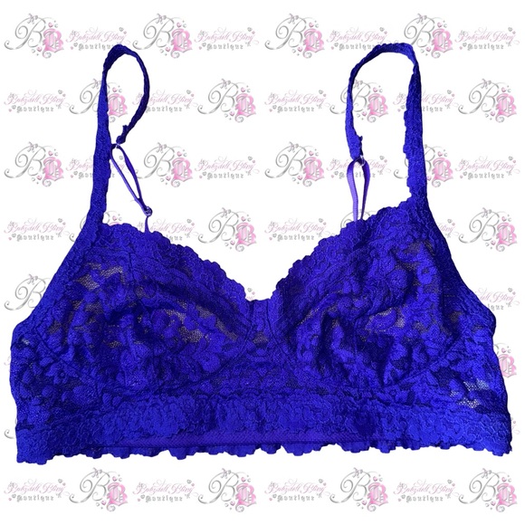 Hanky panky bra bralette lace Lacie floral neon purple stretchy style # 9k7406 - Picture 5 of 6